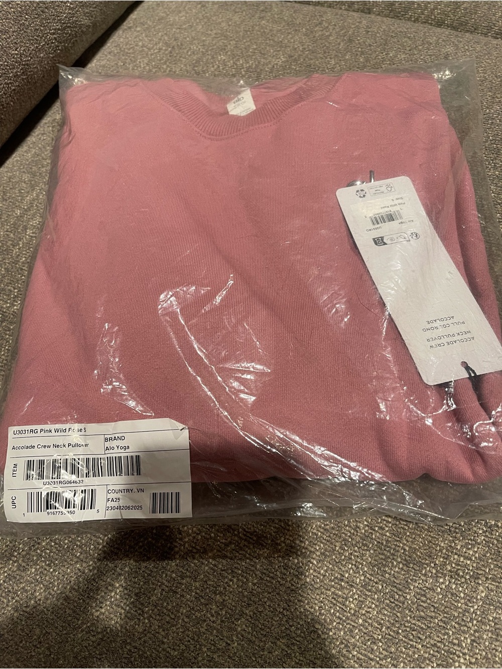 ALO Yoga crewneck pullover pink wild rose size small - Picture 4 of 5